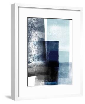 Blue Abstract IV-Linda Woods-Framed Art Print