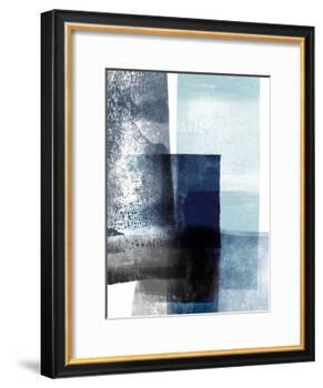 Blue Abstract IV-Linda Woods-Framed Art Print