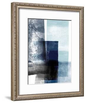 Blue Abstract IV-Linda Woods-Framed Art Print