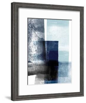 Blue Abstract IV-Linda Woods-Framed Art Print
