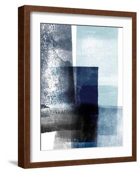 Blue Abstract IV-Linda Woods-Framed Art Print