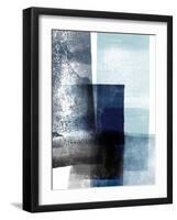 Blue Abstract IV-Linda Woods-Framed Art Print