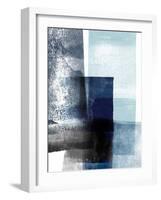 Blue Abstract IV-Linda Woods-Framed Art Print