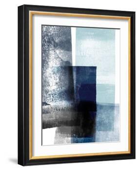 Blue Abstract IV-Linda Woods-Framed Art Print