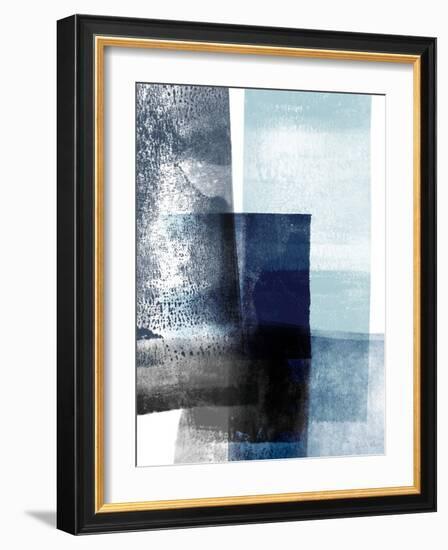 Blue Abstract IV-Linda Woods-Framed Art Print