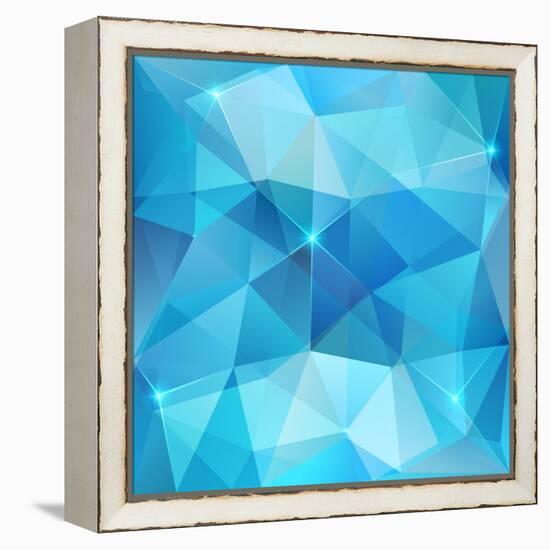 Blue Abstract Shining Ice Vector Background-art_of_sun-Framed Stretched Canvas