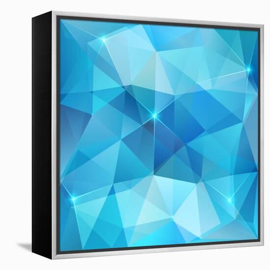 Blue Abstract Shining Ice Vector Background-art_of_sun-Framed Stretched Canvas