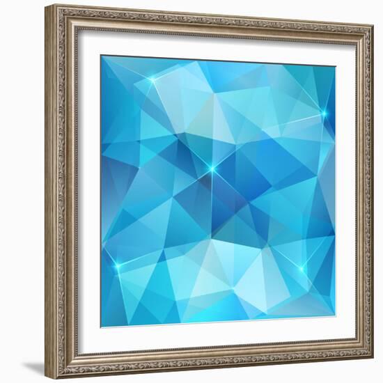 Blue Abstract Shining Ice Vector Background-art_of_sun-Framed Art Print