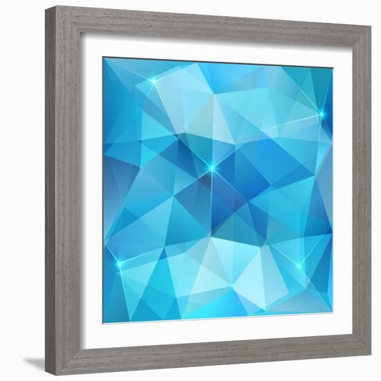 Blue Abstract Shining Ice Vector Background-art_of_sun-Framed Art Print