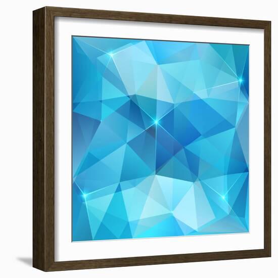 Blue Abstract Shining Ice Vector Background-art_of_sun-Framed Art Print