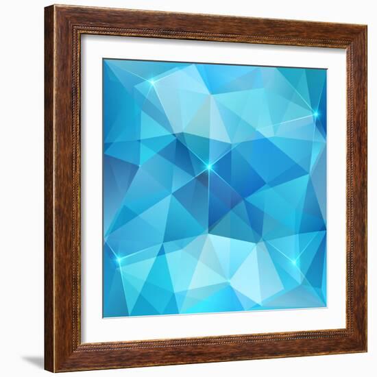 Blue Abstract Shining Ice Vector Background-art_of_sun-Framed Art Print