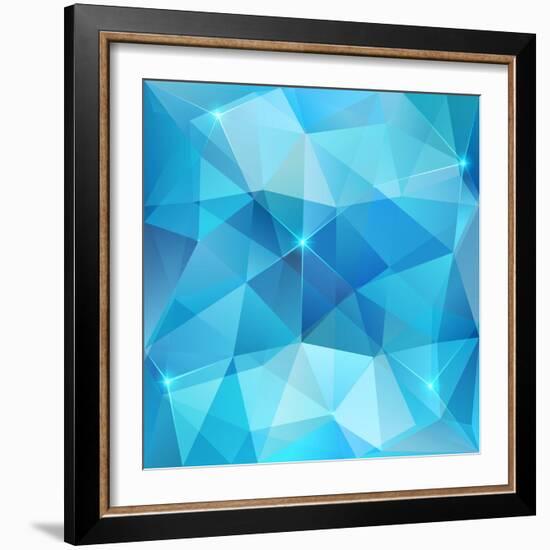 Blue Abstract Shining Ice Vector Background-art_of_sun-Framed Art Print