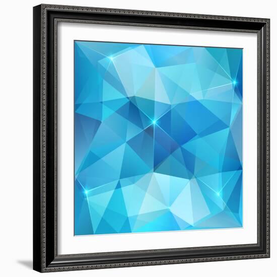 Blue Abstract Shining Ice Vector Background-art_of_sun-Framed Art Print