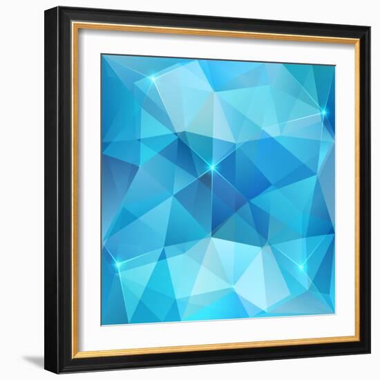 Blue Abstract Shining Ice Vector Background-art_of_sun-Framed Art Print