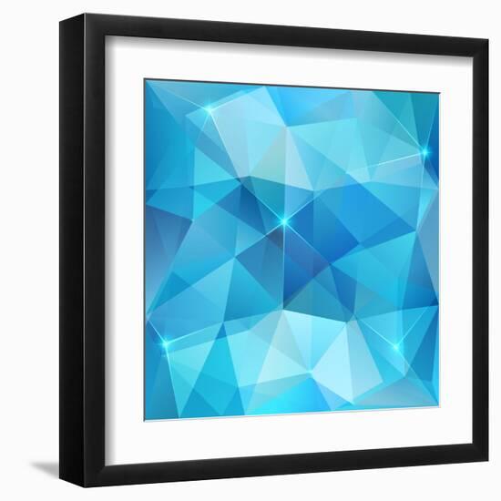 Blue Abstract Shining Ice Vector Background-art_of_sun-Framed Art Print