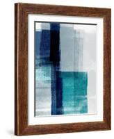 Blue Abstract V-Linda Woods-Framed Art Print
