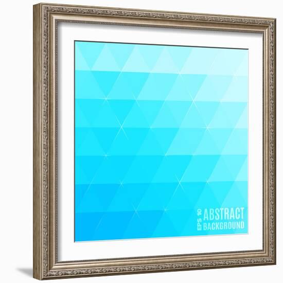 Blue Abstract Vector Triangles Background-7romawka7-Framed Art Print