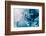 Blue Acrylic Ink Marble Texture Frozen Water White-golubovy-Framed Photographic Print