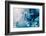 Blue Acrylic Ink Marble Texture Frozen Water White-golubovy-Framed Photographic Print