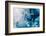 Blue Acrylic Ink Marble Texture Frozen Water White-golubovy-Framed Photographic Print