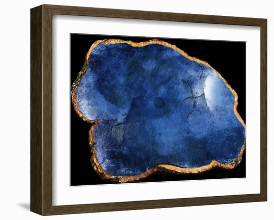 Blue Agate Marble-Jace Grey-Framed Art Print