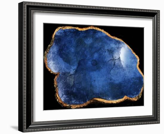 Blue Agate Marble-Jace Grey-Framed Art Print