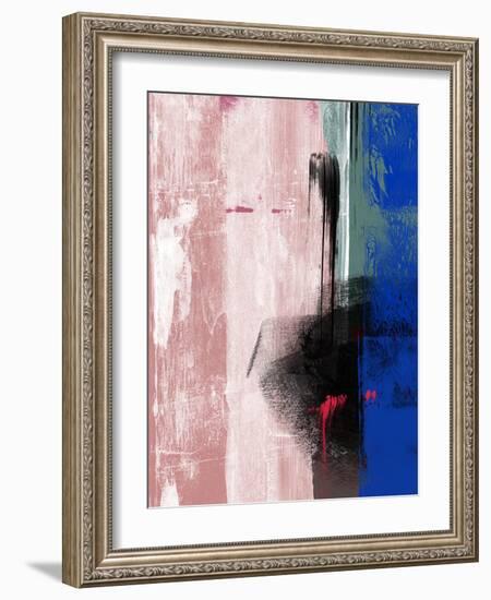 Blue and Black Abstract Composition I-Alma Levine-Framed Art Print