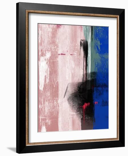 Blue and Black Abstract Composition I-Alma Levine-Framed Art Print