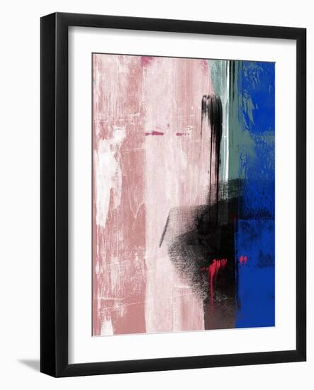 Blue and Black Abstract Composition I-Alma Levine-Framed Art Print