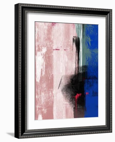 Blue and Black Abstract Composition I-Alma Levine-Framed Art Print