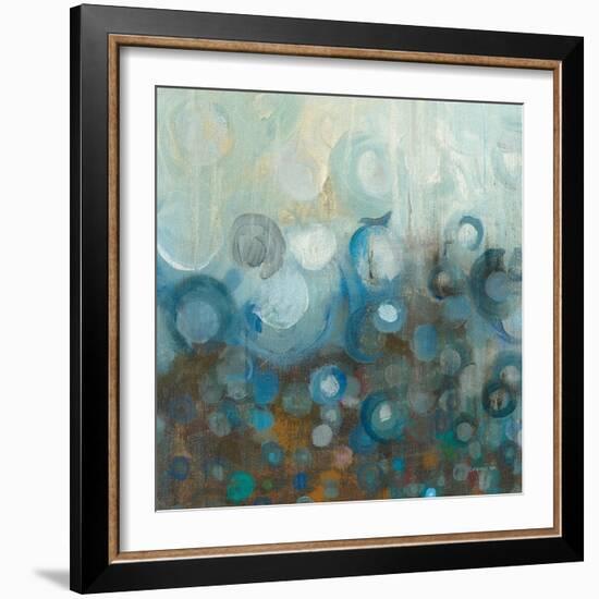 Blue and Bronze Dots VII-Danhui Nai-Framed Art Print