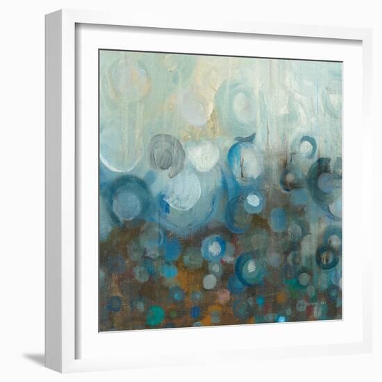 Blue and Bronze Dots VII-Danhui Nai-Framed Art Print