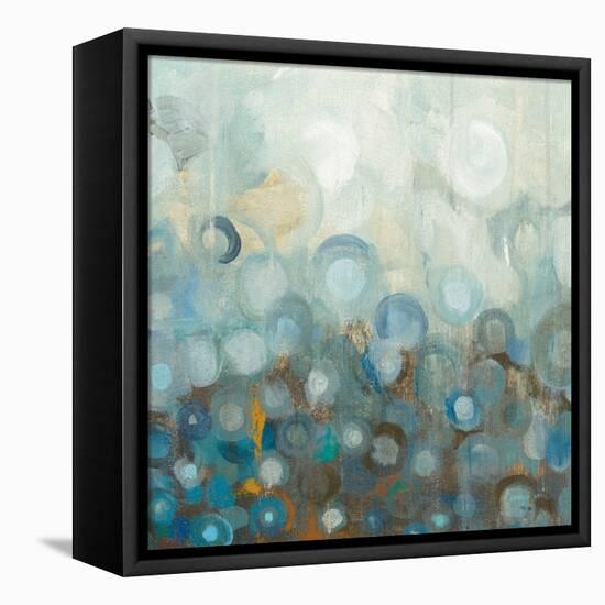 Blue and Bronze Dots VIII-Danhui Nai-Framed Stretched Canvas