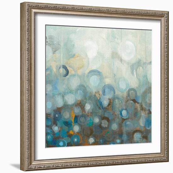 Blue and Bronze Dots VIII-Danhui Nai-Framed Art Print