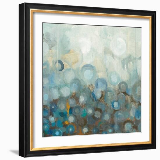 Blue and Bronze Dots VIII-Danhui Nai-Framed Art Print