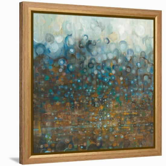 Blue and Bronze Dots-Danhui Nai-Framed Stretched Canvas