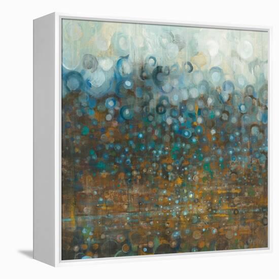 Blue and Bronze Dots-Danhui Nai-Framed Stretched Canvas