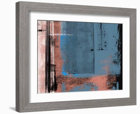 Blue and Brown Abstract Composition I-Alma Levine-Framed Art Print