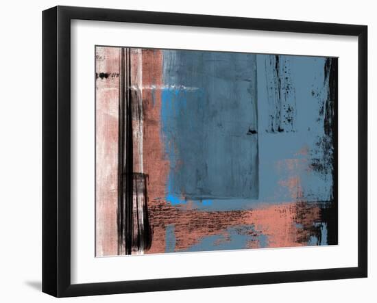 Blue and Brown Abstract Composition I-Alma Levine-Framed Art Print