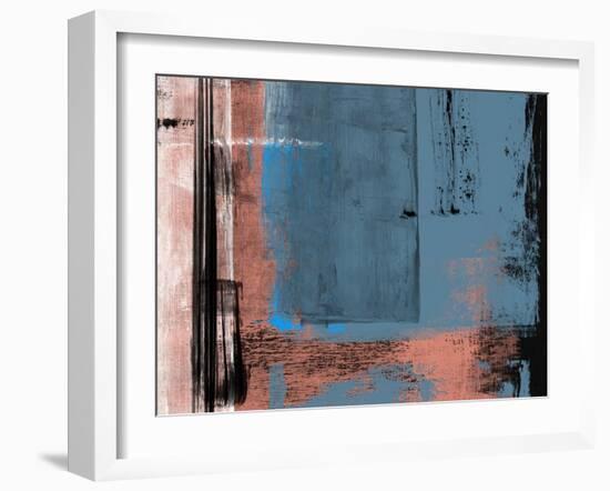 Blue and Brown Abstract Composition I-Alma Levine-Framed Art Print
