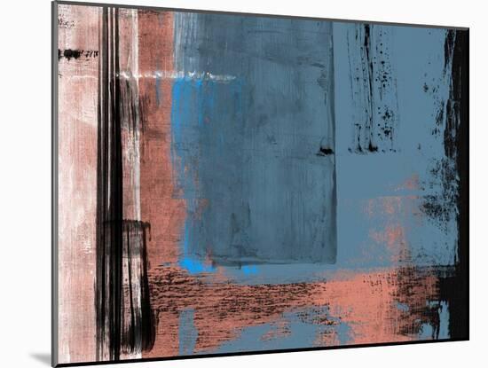 Blue and Brown Abstract Composition I-Alma Levine-Mounted Art Print