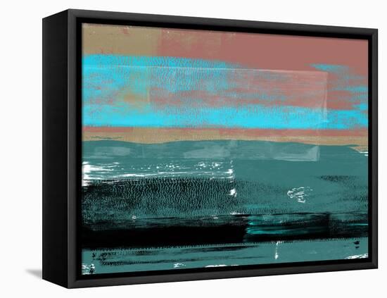 Blue and Brown Abstract Composition-Alma Levine-Framed Stretched Canvas