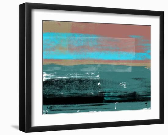 Blue and Brown Abstract Composition-Alma Levine-Framed Art Print