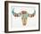 Blue and Brown Water Buffalo Skull-Cat Coquillette-Framed Giclee Print