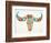 Blue and Brown Water Buffalo Skull-Cat Coquillette-Framed Giclee Print