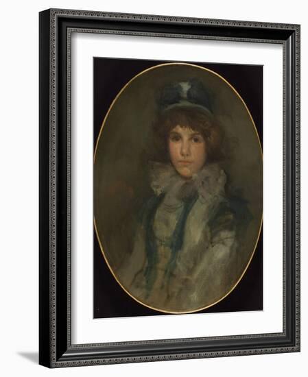 Blue and Coral: The Little Blue Bonnet, 1898-James Abbott McNeill Whistler-Framed Giclee Print