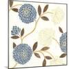 Blue and Cream Flowers on Silk II-Norman Wyatt Jr.-Mounted Art Print