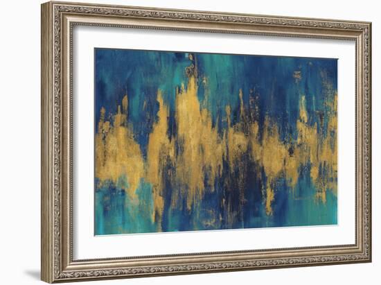 Blue and Gold Abstract Crop-Danhui Nai-Framed Art Print