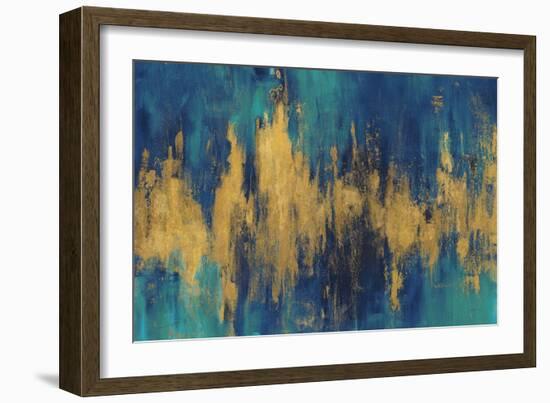 Blue and Gold Abstract Crop-Danhui Nai-Framed Art Print