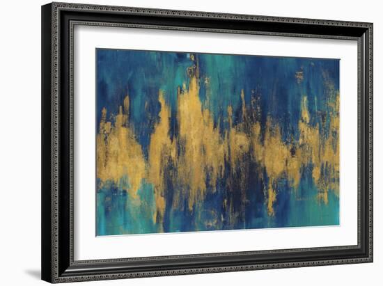 Blue and Gold Abstract Crop-Danhui Nai-Framed Art Print